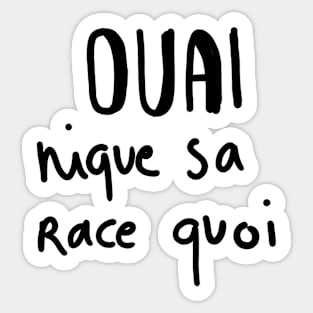 nique sa race black/white edition Sticker